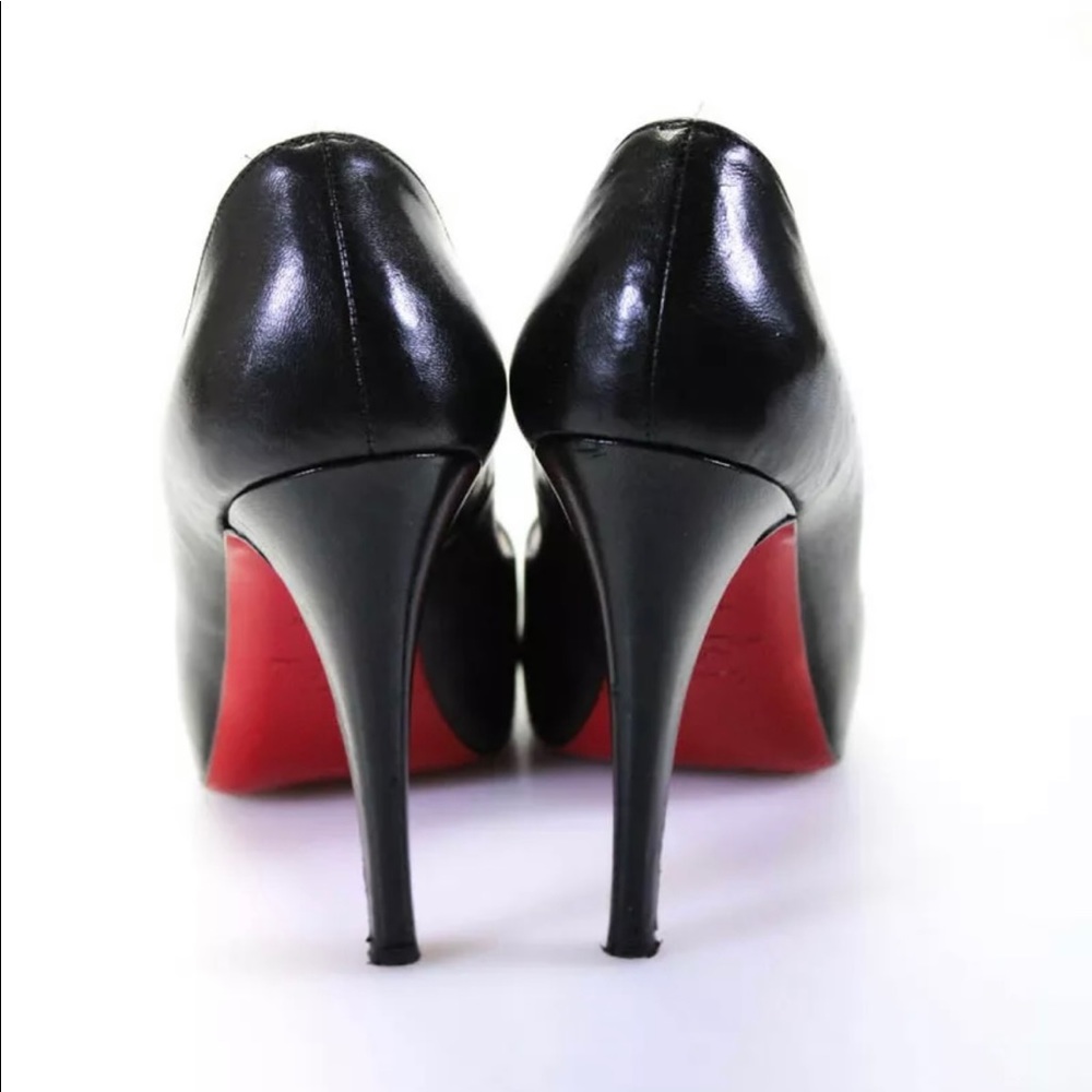 Christian Louboutin Womens Leather Peep Toe Pumps